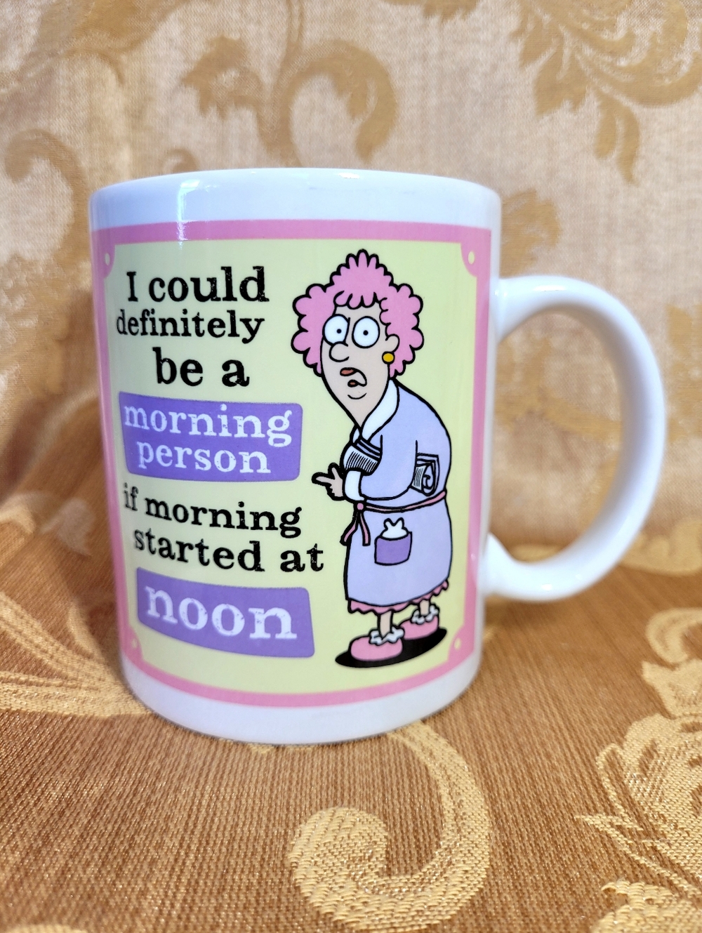 Aunty Acid Novelty Mug Leanin' Tree Bathrobe Funny Morning Person Coffee Cup